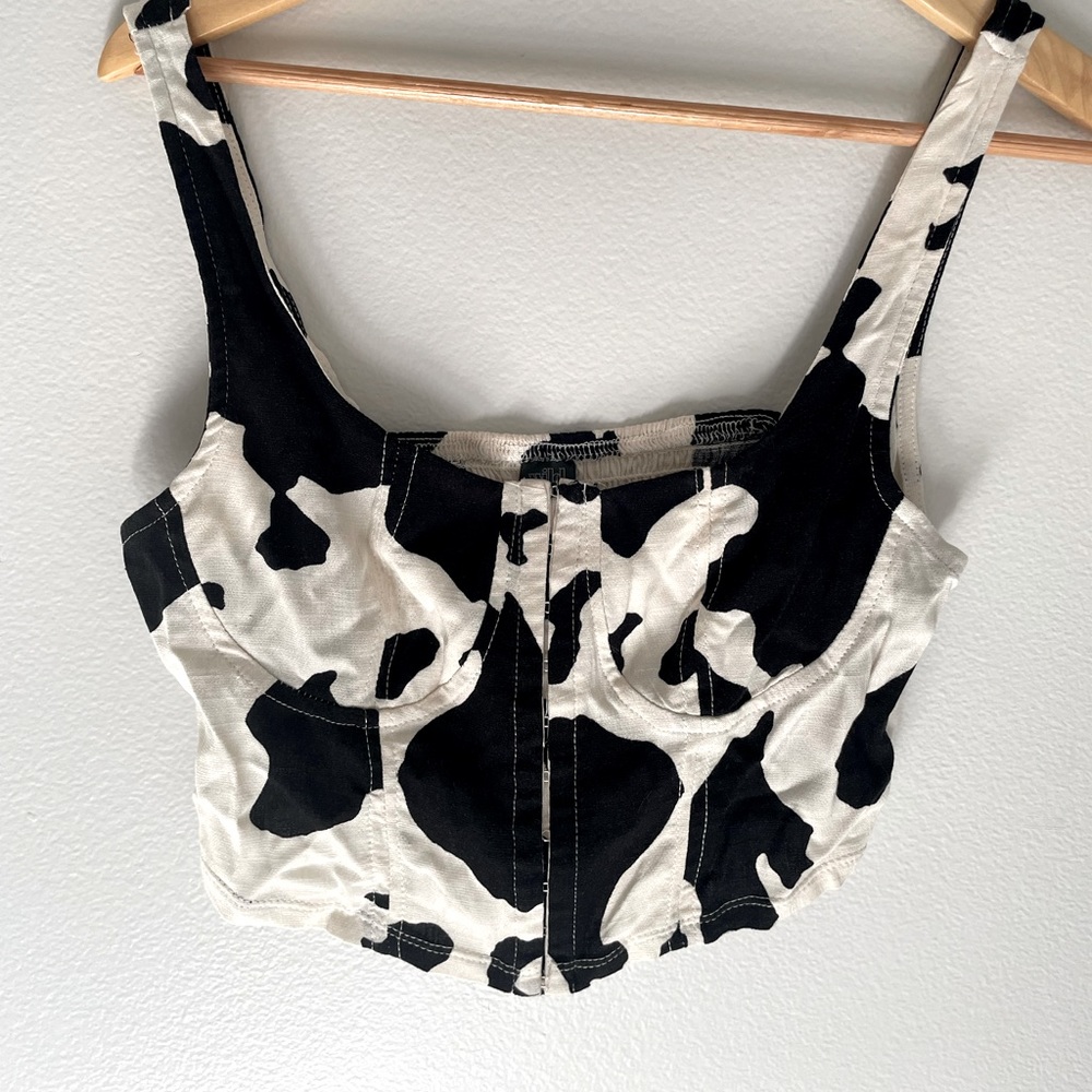 Wild fable cow crop top